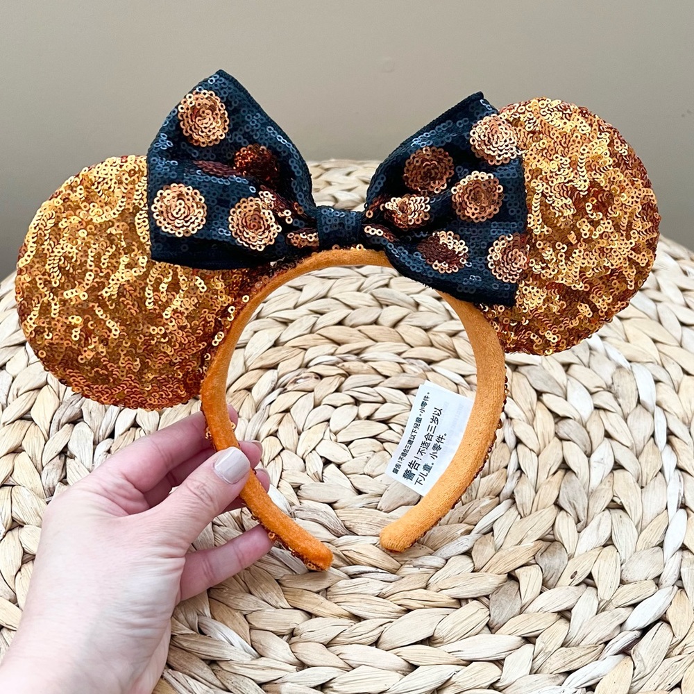 Disney Parks official merchandise Minnie Mouse sparkly sequin bow ears headband
